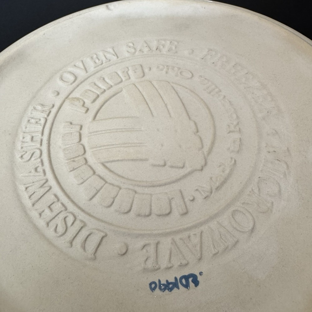 Longaberger Roseville Pottery Grandma Bonnie's Pie Plate Signed ED 1990 - Picture 2 of 6